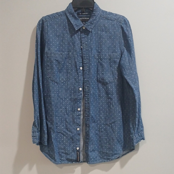 Lucky Brand Women's Blue Patterned Button Down Shirt Sz Small Pre-owned - Picture 1 of 10